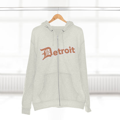 'Detroit' Hoodie (Copper w/ Old English 'D') | Unisex Full Zip