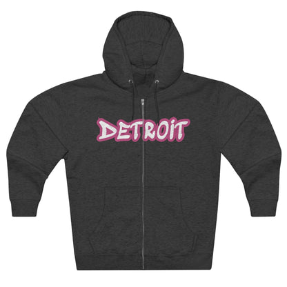 Detroit' Hoodie (Apple Blossom Pink Tag Font) | Unisex Full Zip