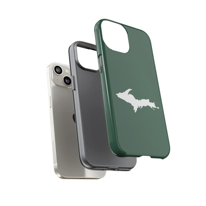 Michigan Upper Peninsula Tough Phone Case (Ginger Ale Green w/ UP Outline) | Apple iPhone