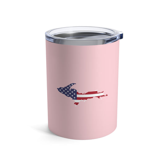 Michigan Upper Peninsula Tumbler (w/ UP USA Flag) | Pale Pink - 10oz