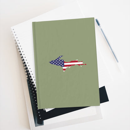 Michigan Upper Peninsula Blank Sketchbook (w/ UP USA Flag) | Beachgrass Green