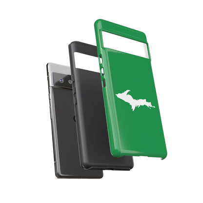 Michigan Upper Peninsula Tough Phone Case (Mackinac Bridge Green w/ UP Outline) | Samsung & Pixel Android