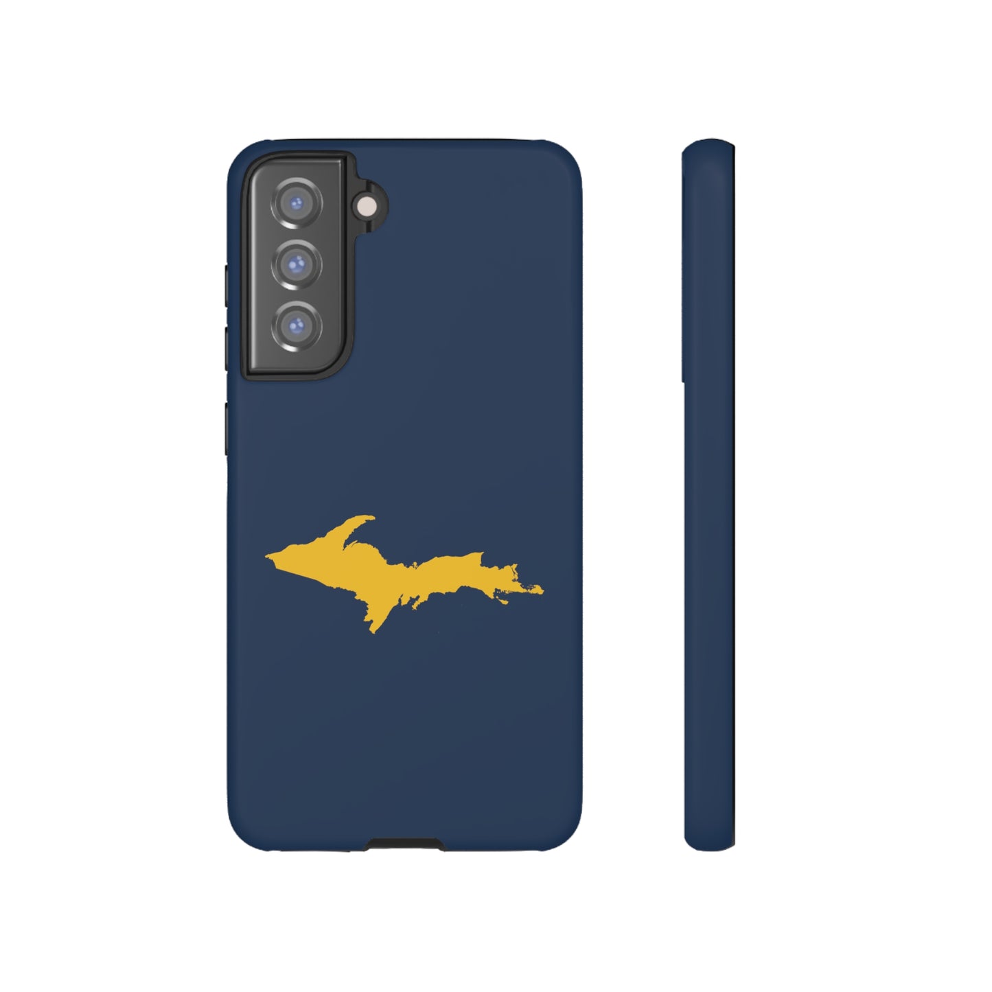 Michigan Upper Peninsula Tough Phone Case (Navy w/ Gold UP Outline) | Samsung & Pixel Android