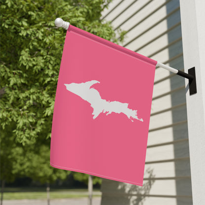 Michigan Upper Peninsula Home & Garden Flag (w/ UP Outline) | Rhodochrosite Pink