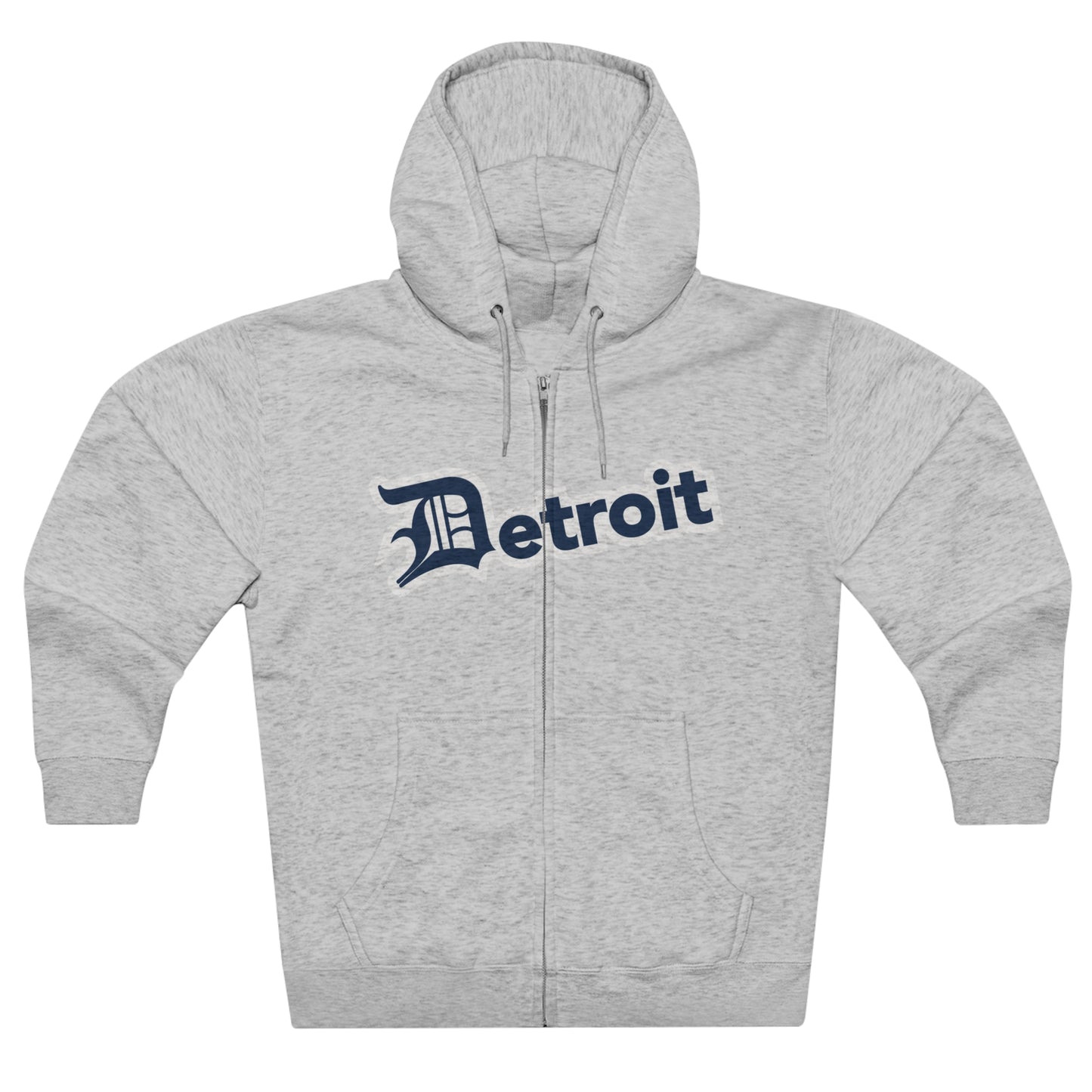 Detroit' Hoodie (Navy w/ Old English 'D') | Unisex Full Zip
