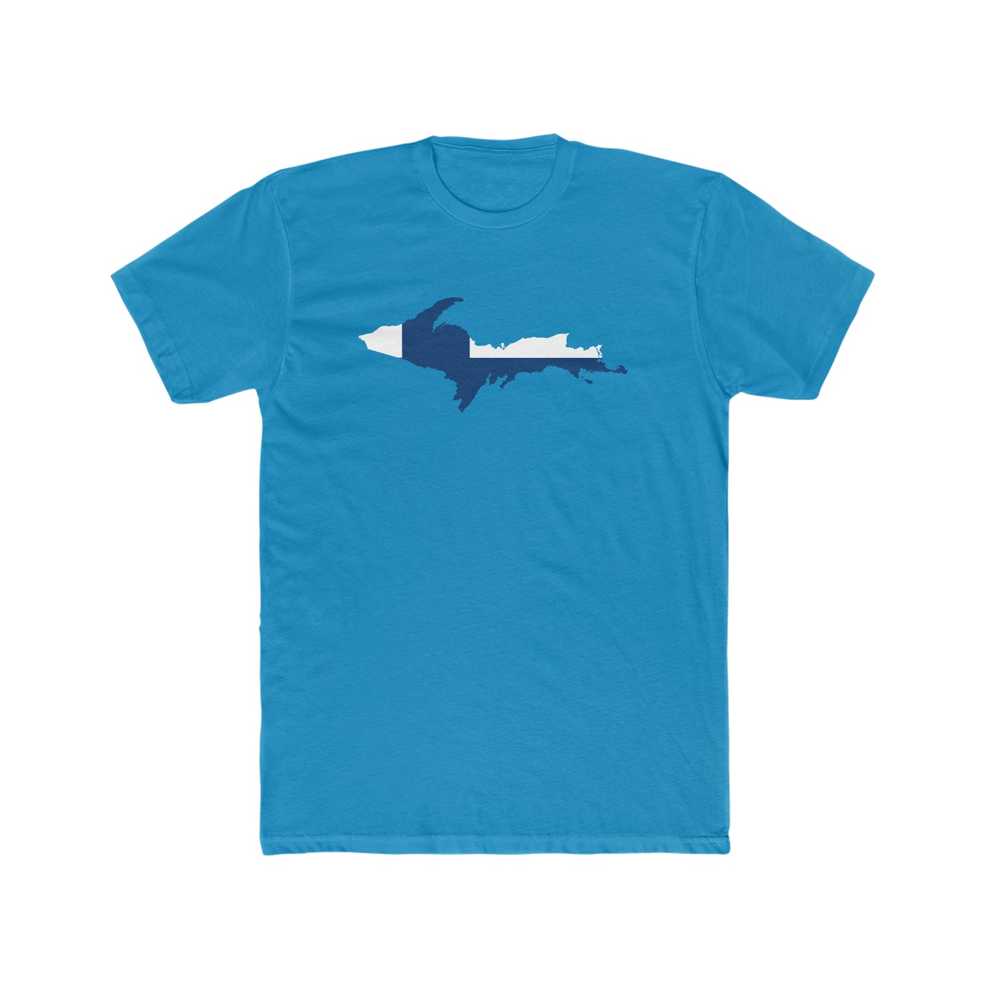 Michigan Upper Peninsula T-Shirt (w/ UP Finland Flag Outline) | Men's Fitted