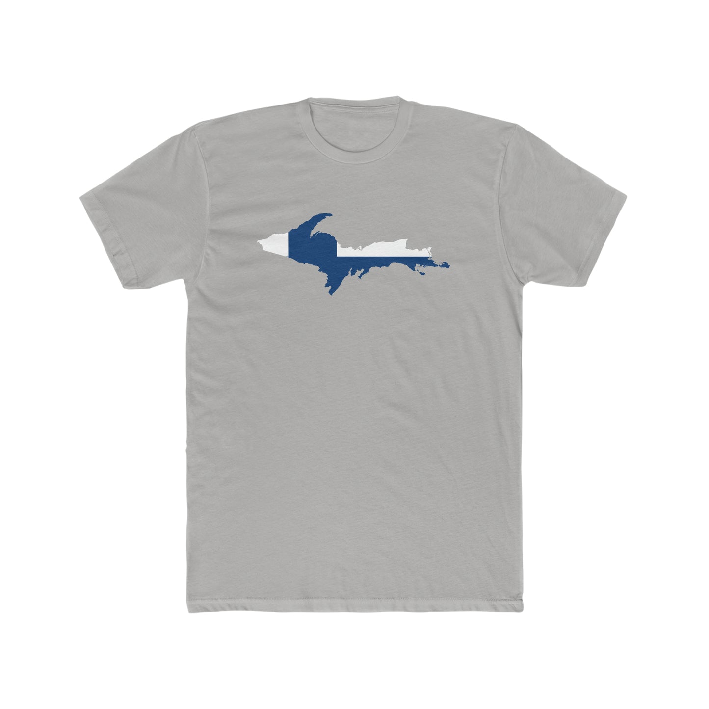 Michigan Upper Peninsula T-Shirt (w/ UP Finland Flag Outline) | Men's Fitted