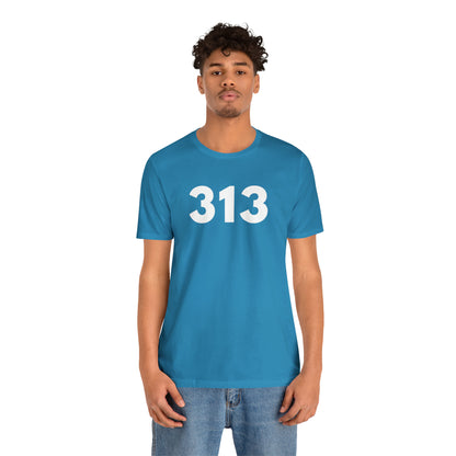 Detroit '313' T-Shirt (Geometric Sans Font) | Unisex Standard Fit