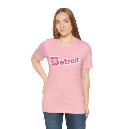 'Detroit' T-Shirt (Rhodochrosite Pink w/ Old English 'D') | Unisex Standard