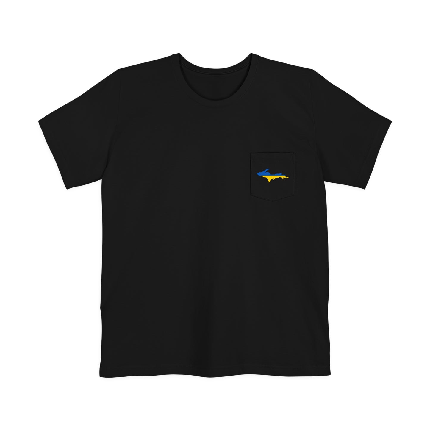 Michigan Upper Peninsula Pocket T-Shirt (w/ UP Ukraine Flag) | Unisex Standard