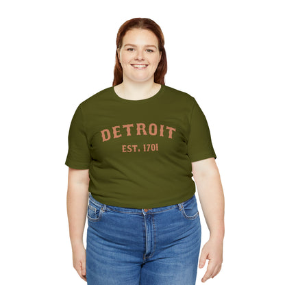 'Detroit EST. 1701' T-Shirt (Copper Ballpark Font) | Unisex Standard