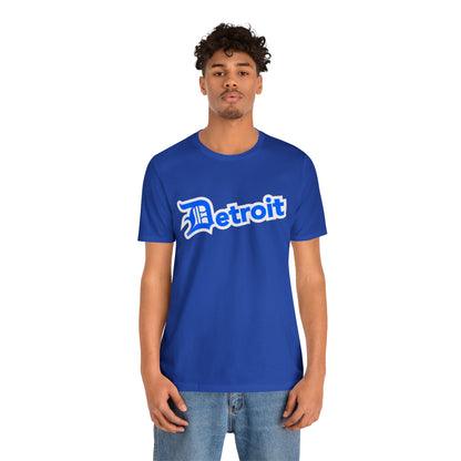 'Detroit' T-Shirt (MotorTown Blue w/ Old English 'D') | Unisex Standard