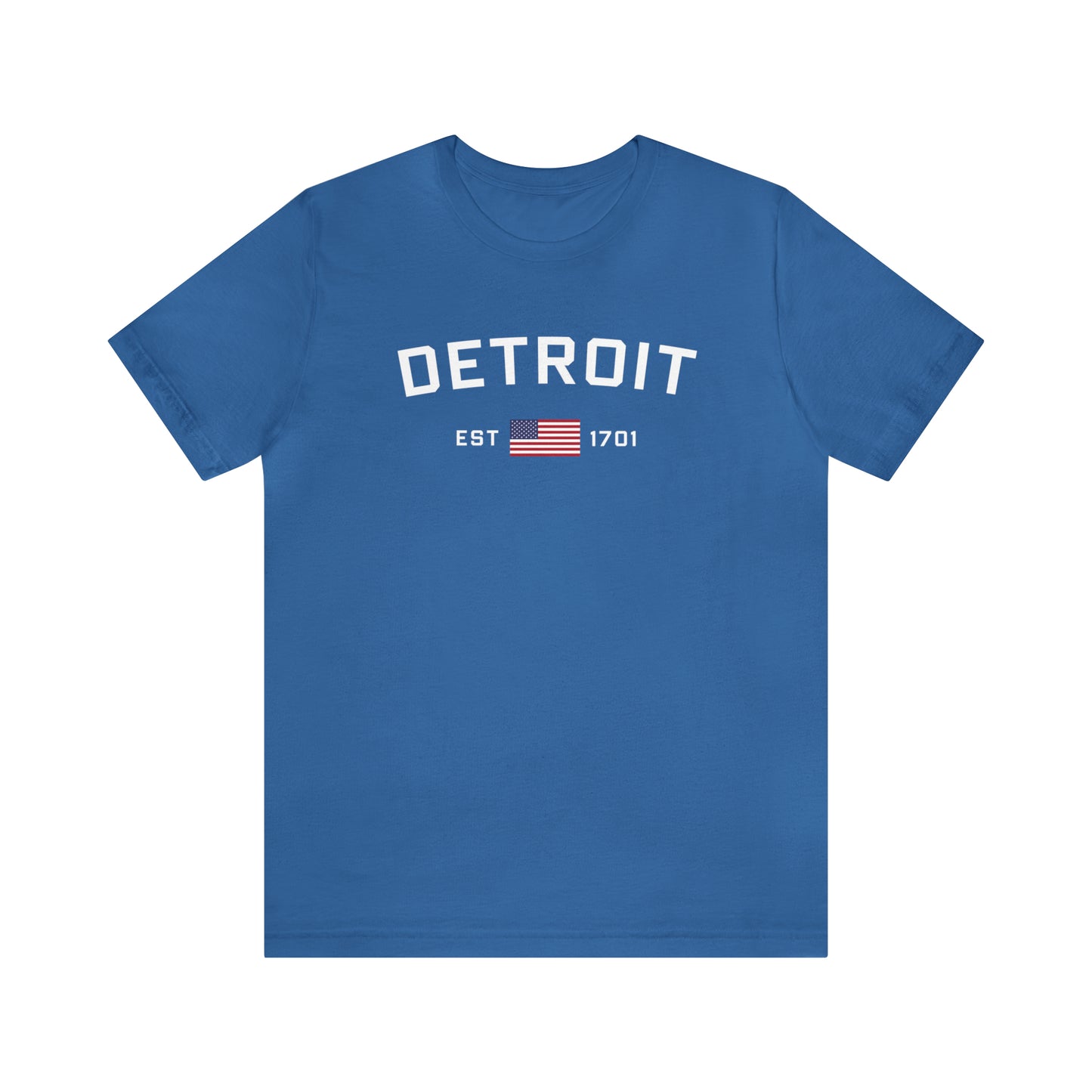 'Detroit EST 1701' T-Shirt (w/ USA Flag Outline) | Unisex Standard Fit