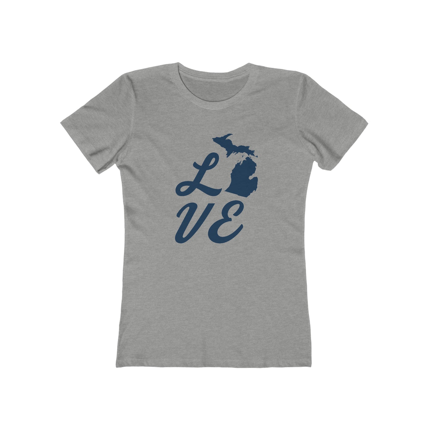 Michigan 'Love' T-Shirt (Retro Script Font) | Women's Boyfriend Cut