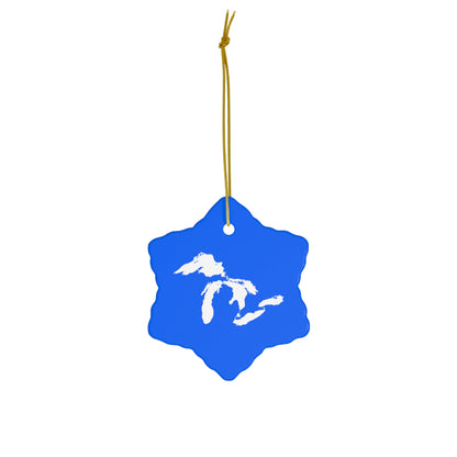 Great Lakes Christmas Ornament (Motor Town Blue) | Ceramic - 4 Shapes