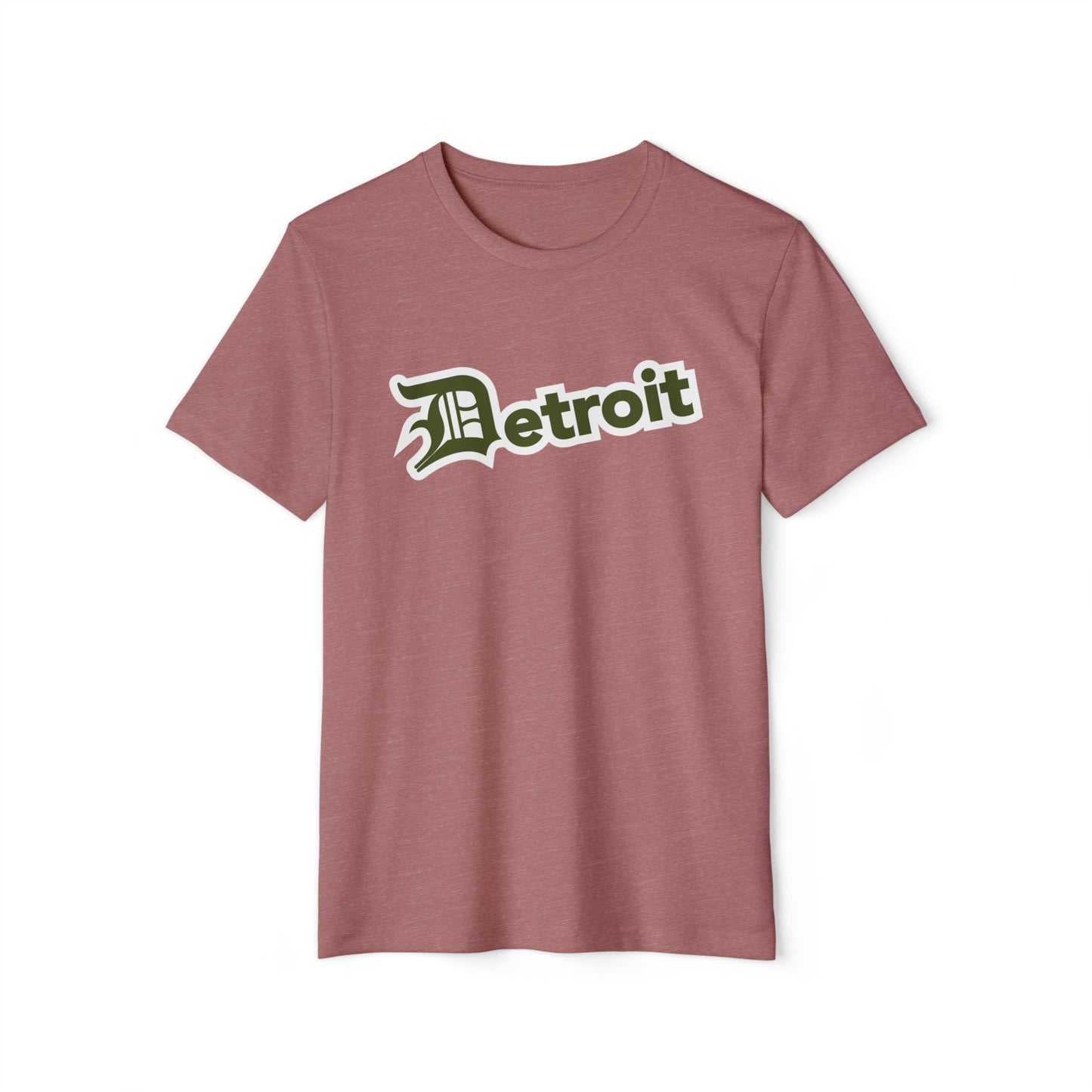 Detroit' T-Shirt (Army Green Old English 'D') | Unisex Recycled Organic