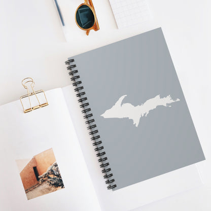 Michigan Upper Peninsula Spiral Notebook (w/ UP Outline) | Silver