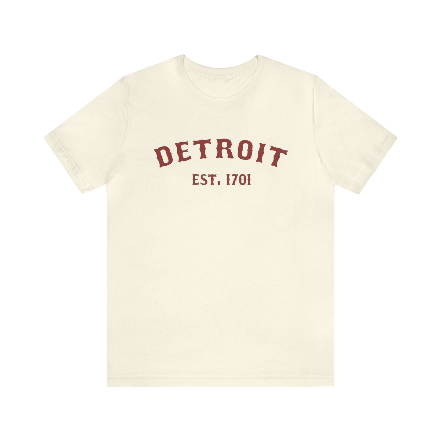 Detroit EST. 1701' T-Shirt (Ore Dock Red Ballpark Font) | Unisex Standard