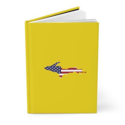 Michigan Upper Peninsula Hardcover Journal (w/ UP USA Flag) | Ruled - Gadsden Yellow