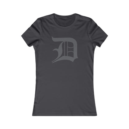 Detroit 'Old English D' T-Shirt (Iron Ore Grey) | Women's Slim Fit