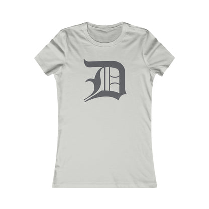 Detroit 'Old English D' T-Shirt (Iron Ore Grey) | Women's Slim Fit