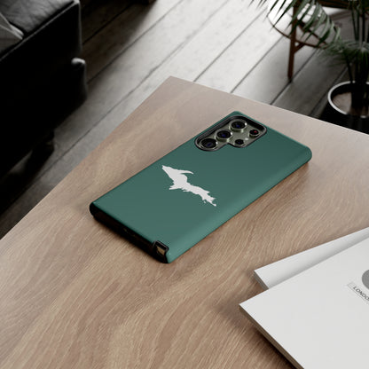 Michigan Upper Peninsula Tough Phone Case (Copper Green w/ UP Outline) | Samsung & Pixel Android