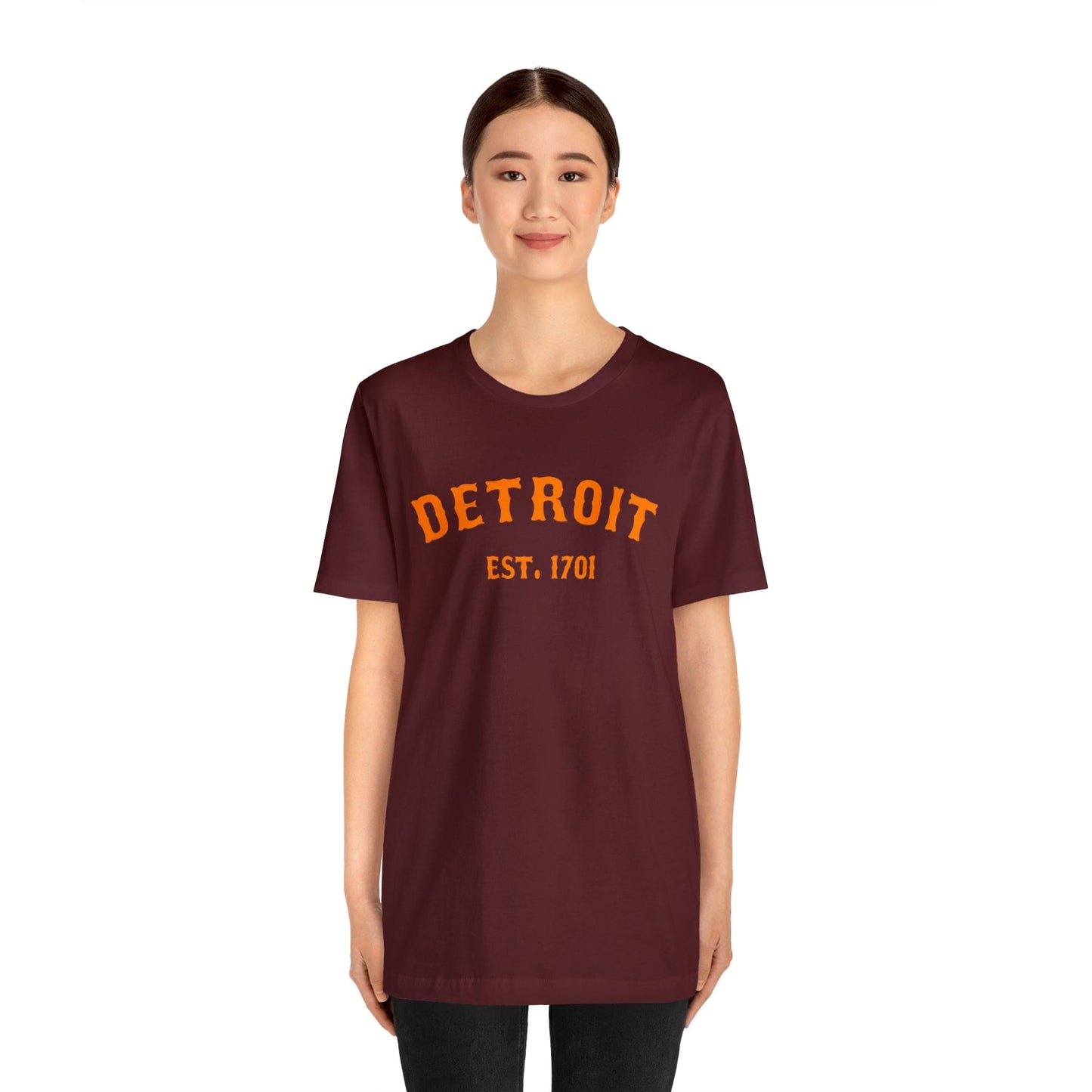 Detroit EST. 1701' T-Shirt (Orange Ballpark Font) | Unisex Standard