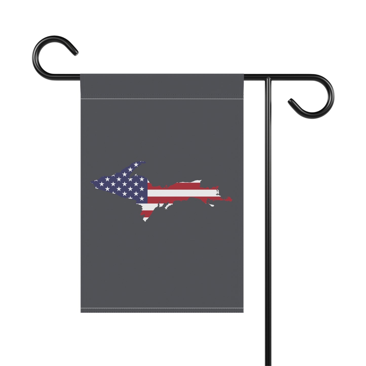 Michigan Upper Peninsula Home & Garden Flag (w/ UP USA Flag) | Iron Ore Grey