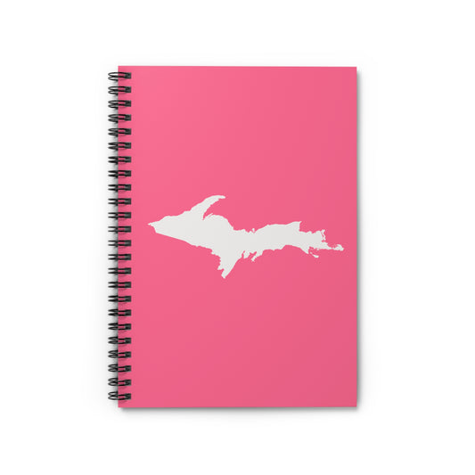 Michigan Upper Peninsula Spiral Notebook (w/ UP Outline) | Rhodochrosite Pink