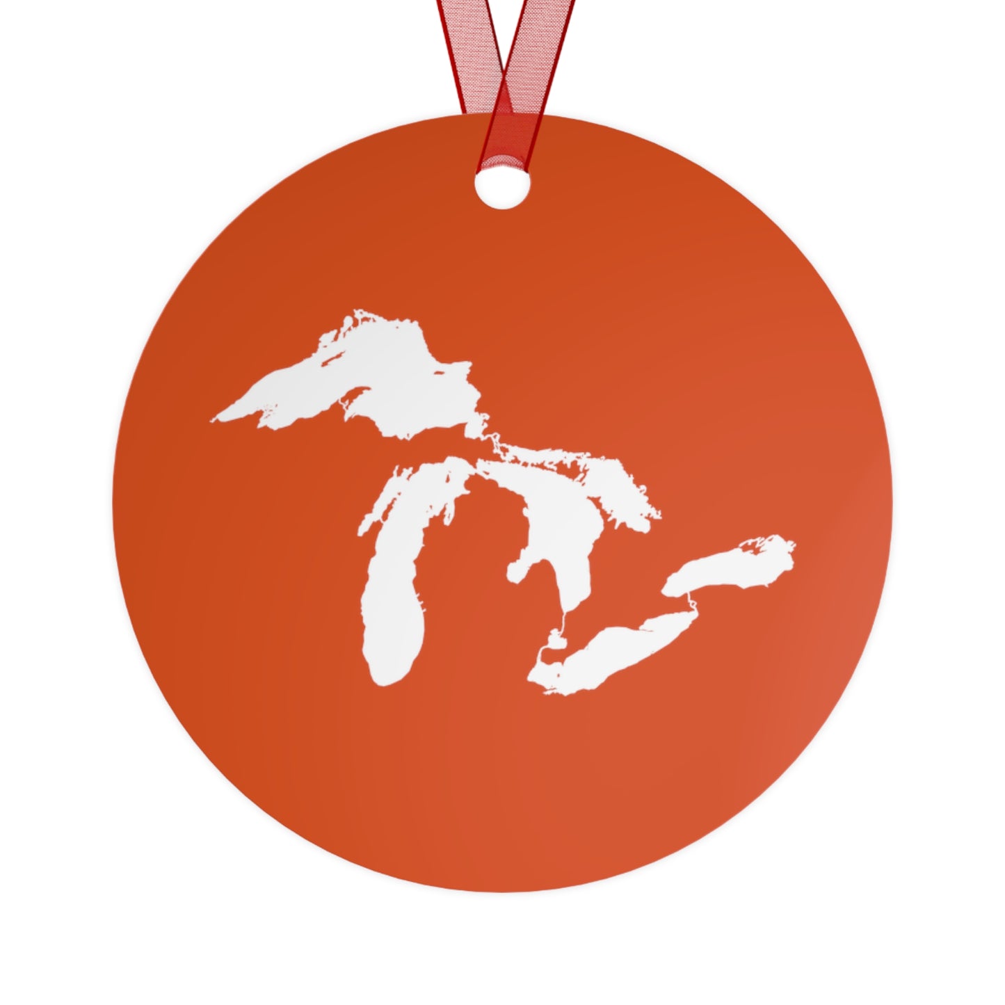 Great Lakes Christmas Ornament | Metal - Maple Leaf Orange