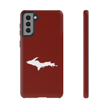 Michigan Upper Peninsula Tough Phone Case (Traverse Cherry Red w/ UP Outline) | Samsung & Pixel Android