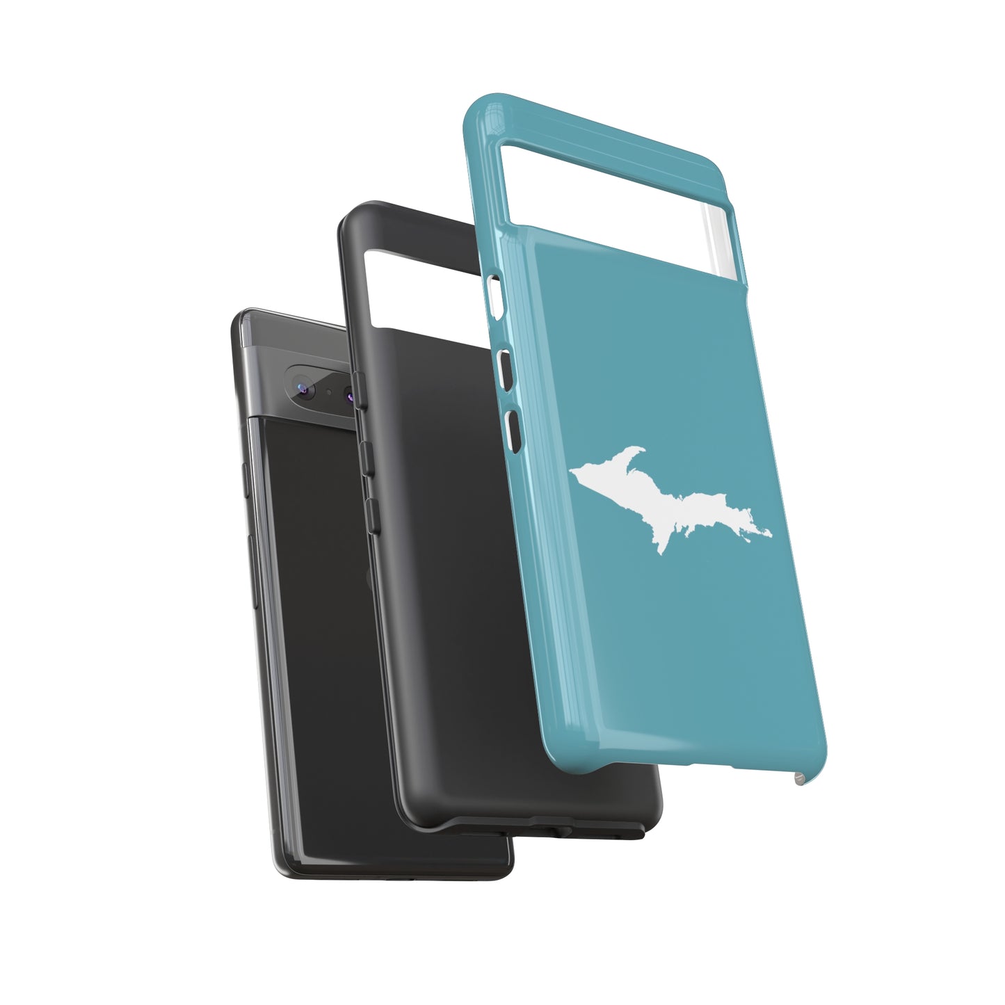 Michigan Upper Peninsula Tough Phone Case (Huron Blue w/ UP Outline) | Samsung & Pixel Android