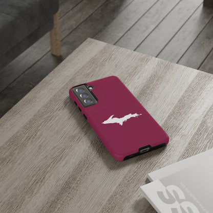 Michigan Upper Peninsula Tough Phone Case (Ruby Red w/ UP Outline) | Samsung & Pixel Android