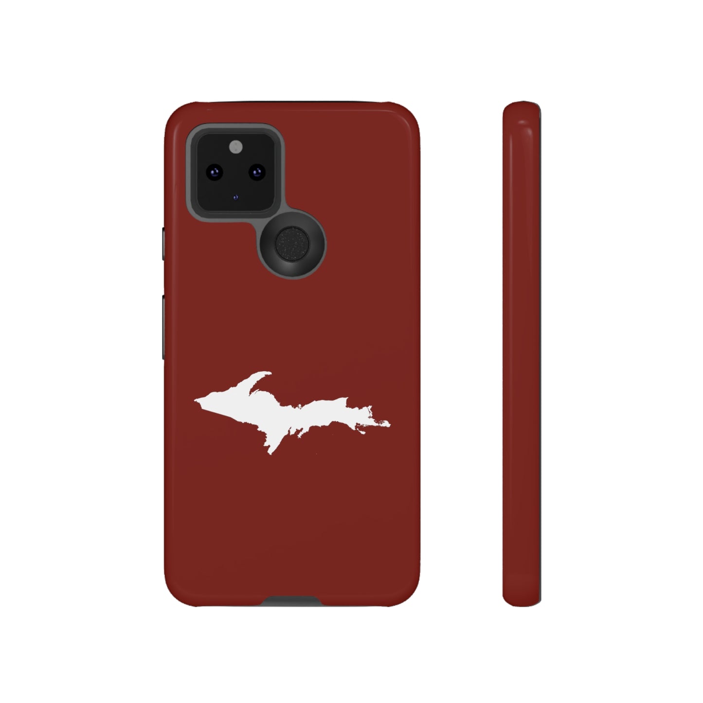 Michigan Upper Peninsula Tough Phone Case (Traverse Cherry Red w/ UP Outline) | Samsung & Pixel Android