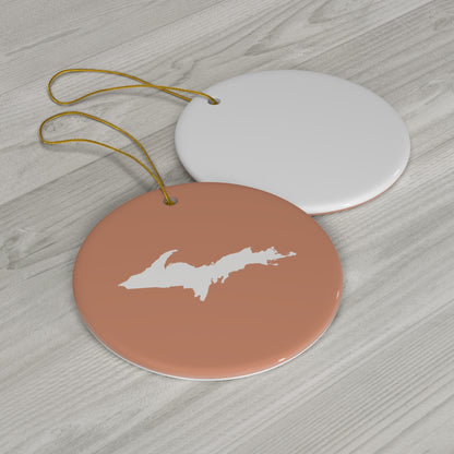 Michigan Upper Peninsula Christmas Ornament (Copper Color) | Ceramic - 4 Shapes