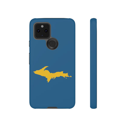 Michigan Upper Peninsula Tough Phone Case (Blueberry w/ Gold UP Outline) | Samsung & Pixel Android