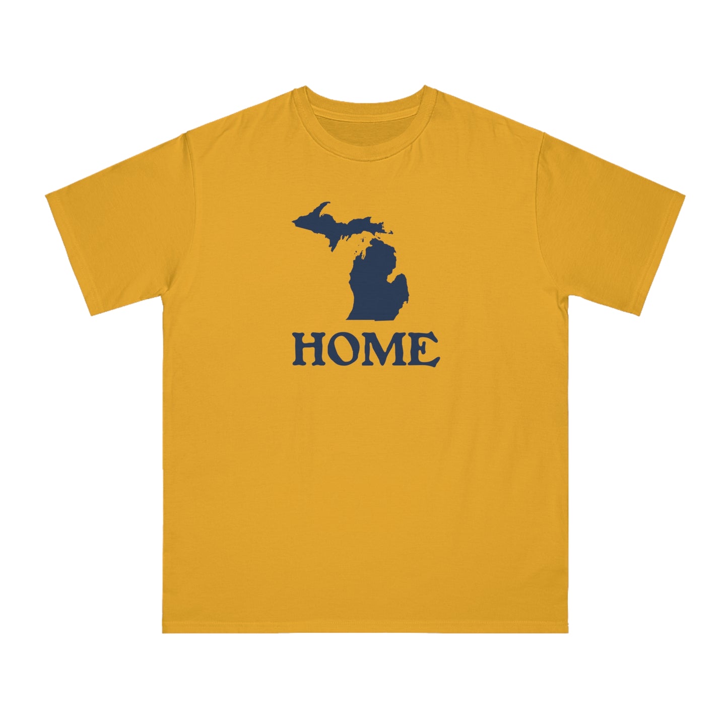 Michigan 'Home' T-Shirt (Woodcut Font) | Organic Unisex