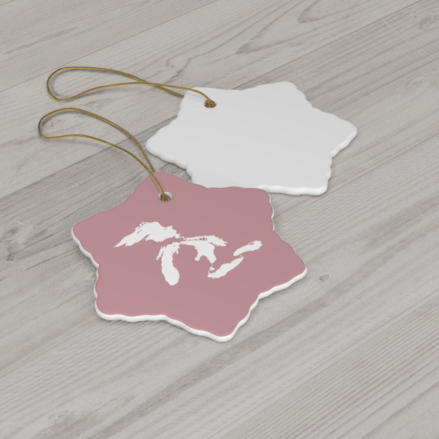 Great Lakes Christmas Ornament (Cherry Blossom Pink) | Ceramic - 4 Shapes