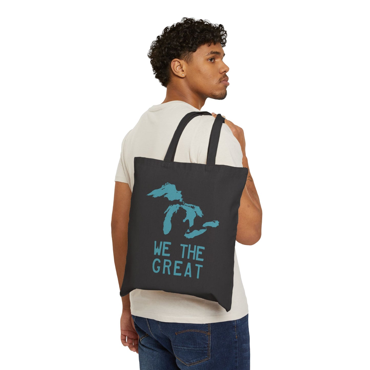 Great Lakes 'We The Great' Light Tote Bag | Huron Blue