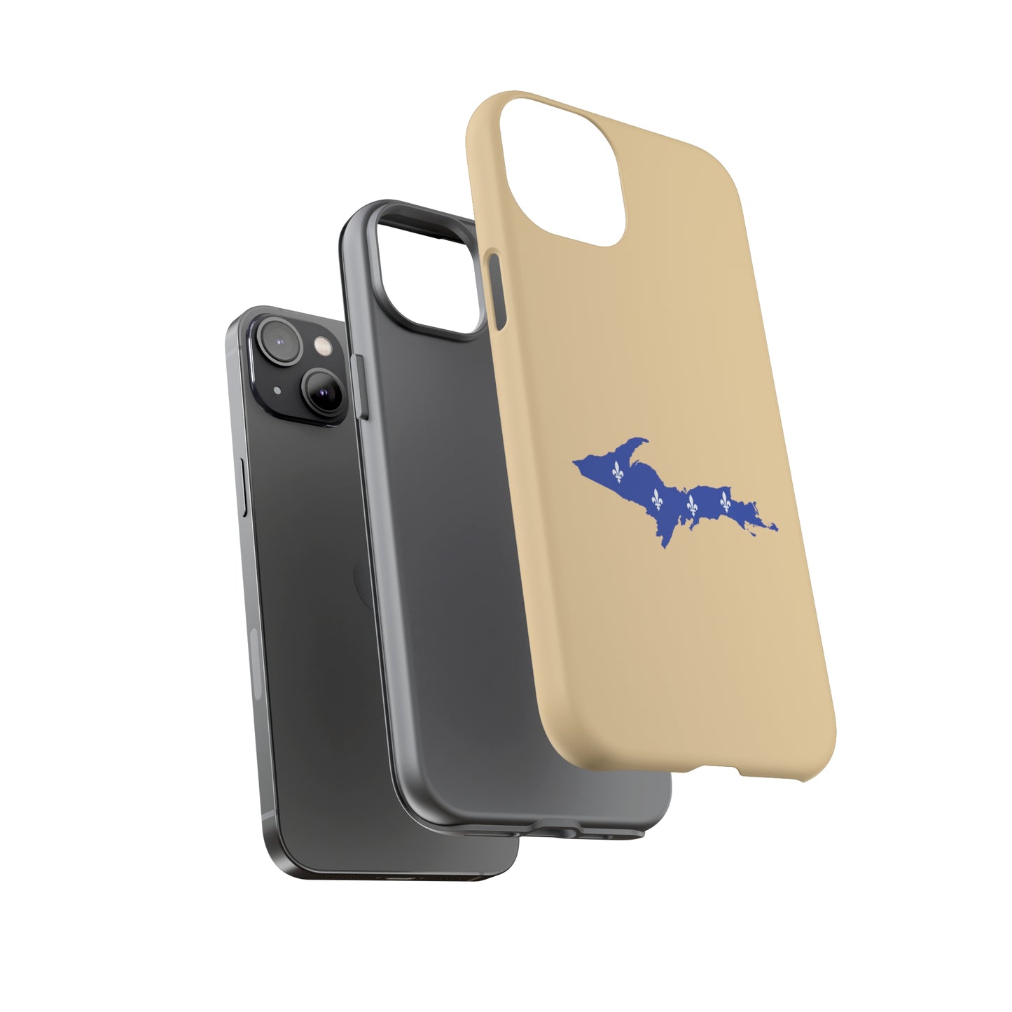 Michigan Upper Peninsula Tough Phone Case (Maple Color w/ UP Quebec Flag Outline) | Apple iPhone