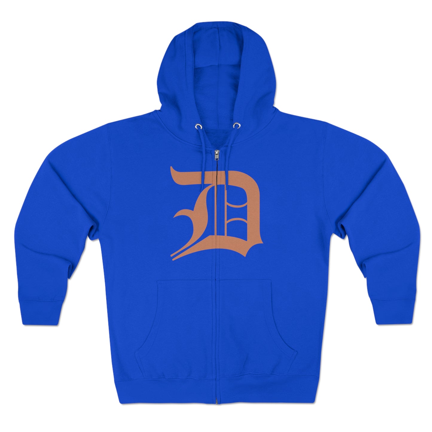 Detroit 'Old English D' Hoodie (Full-Body Copper Color) | Unisex Full Zip