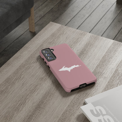 Michigan Upper Peninsula Tough Phone Case (Cherry Blossom Color w/ UP Outline) | Samsung & Pixel Android