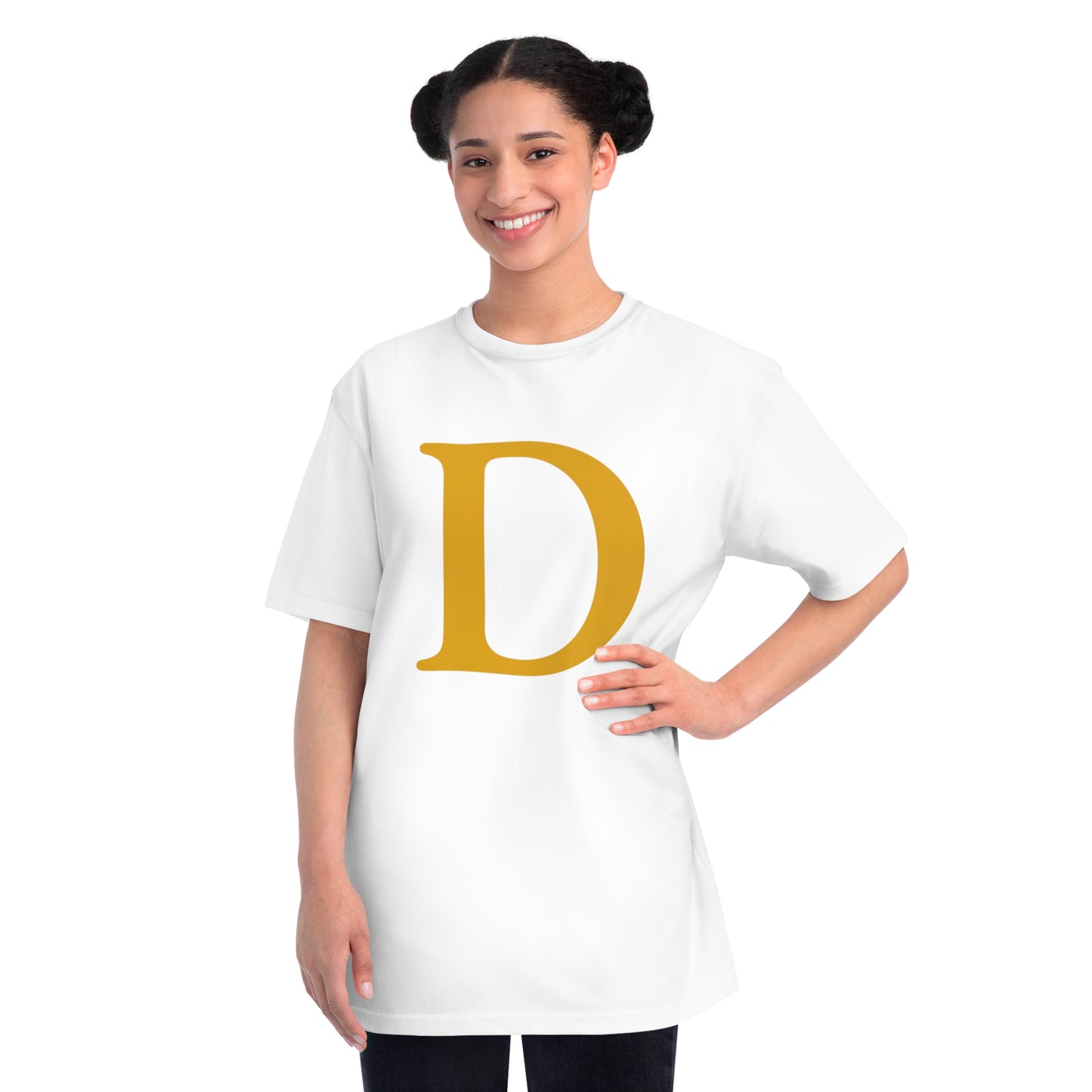 Detroit 'Old French D' T-Shirt (Full Gold Outline) | Organic Unisex