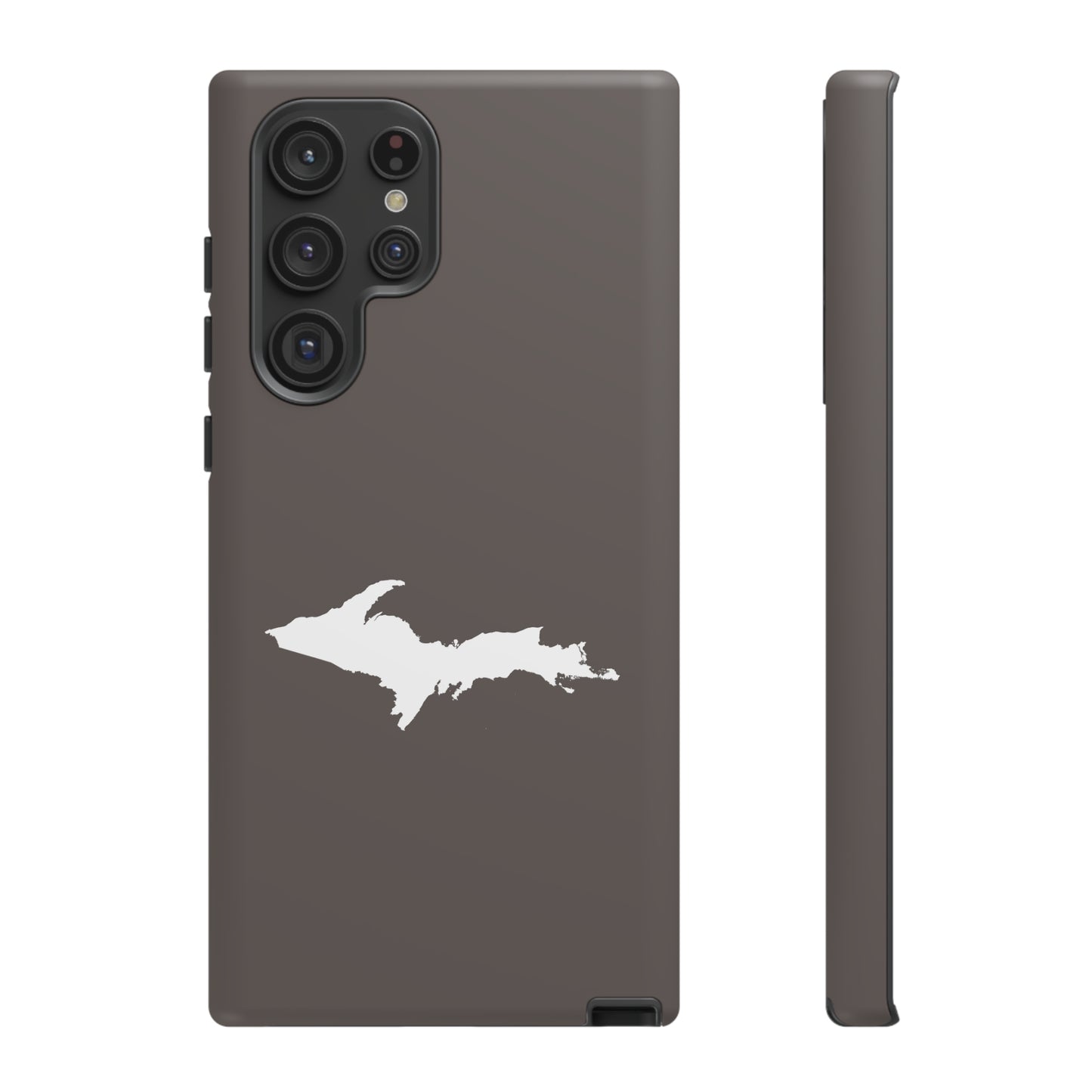 Michigan Upper Peninsula Tough Phone Case (Warren Tank Grey w/ UP Outline) | Samsung & Pixel Android