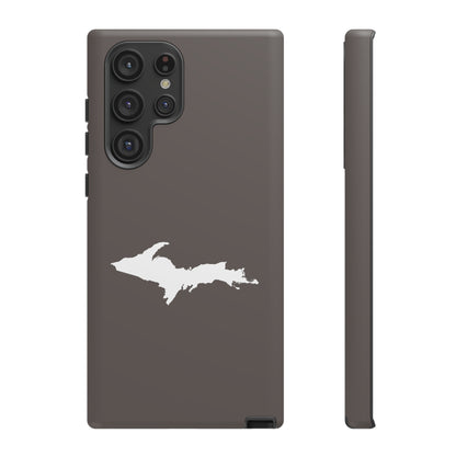 Michigan Upper Peninsula Tough Phone Case (Warren Tank Grey w/ UP Outline) | Samsung & Pixel Android