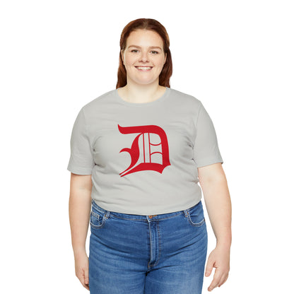 Detroit 'Old English D' T-Shirt (Aliform Red) | Unisex Standard