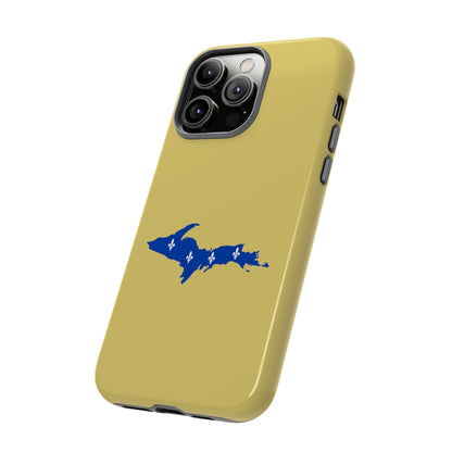 Michigan Upper Peninsula Tough Phone Case (Plum Yellow w/ UP Quebec Flag Outline) | Apple iPhone