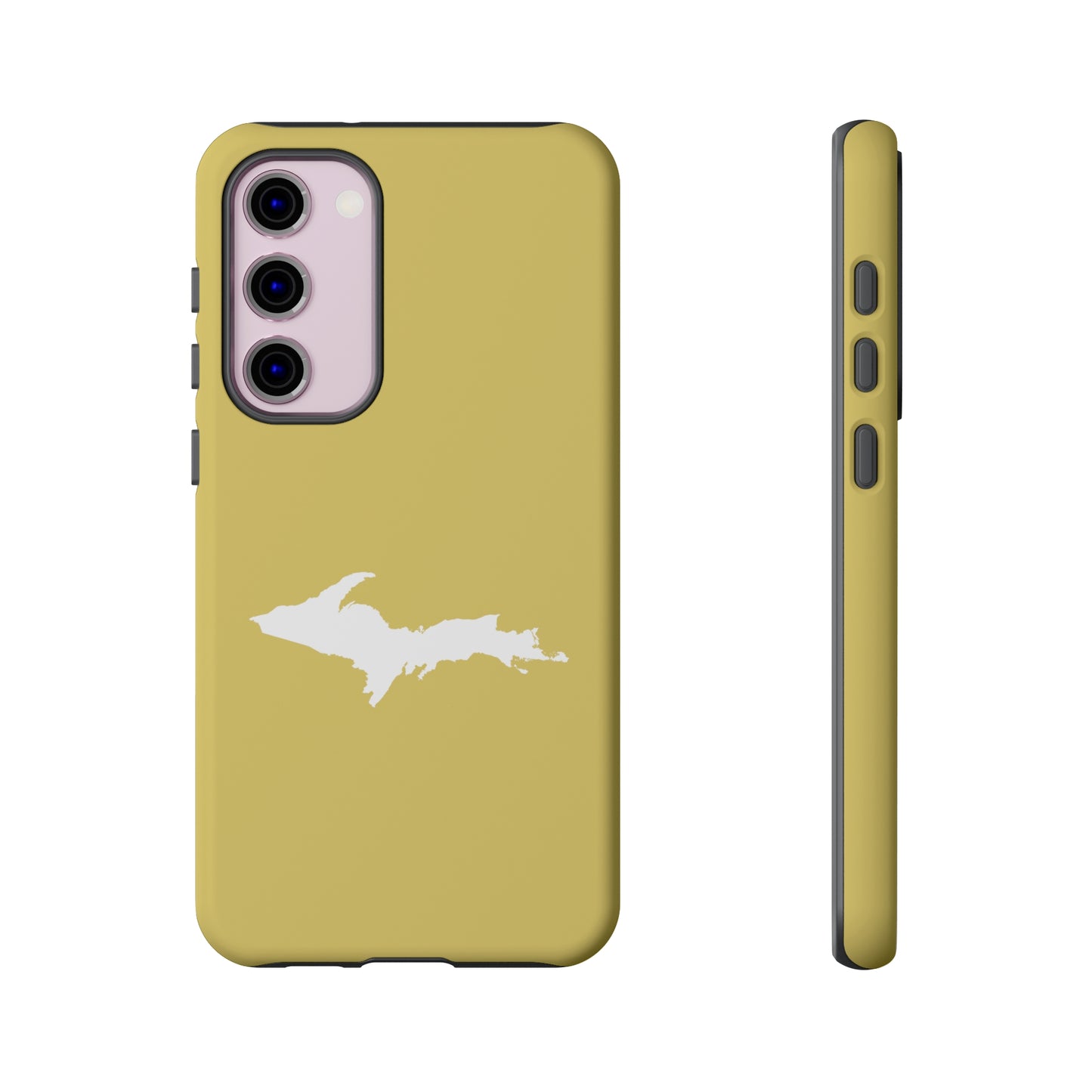 Michigan Upper Peninsula Tough Phone Case (Plum Yellow w/ UP Outline) | Samsung & Pixel Android