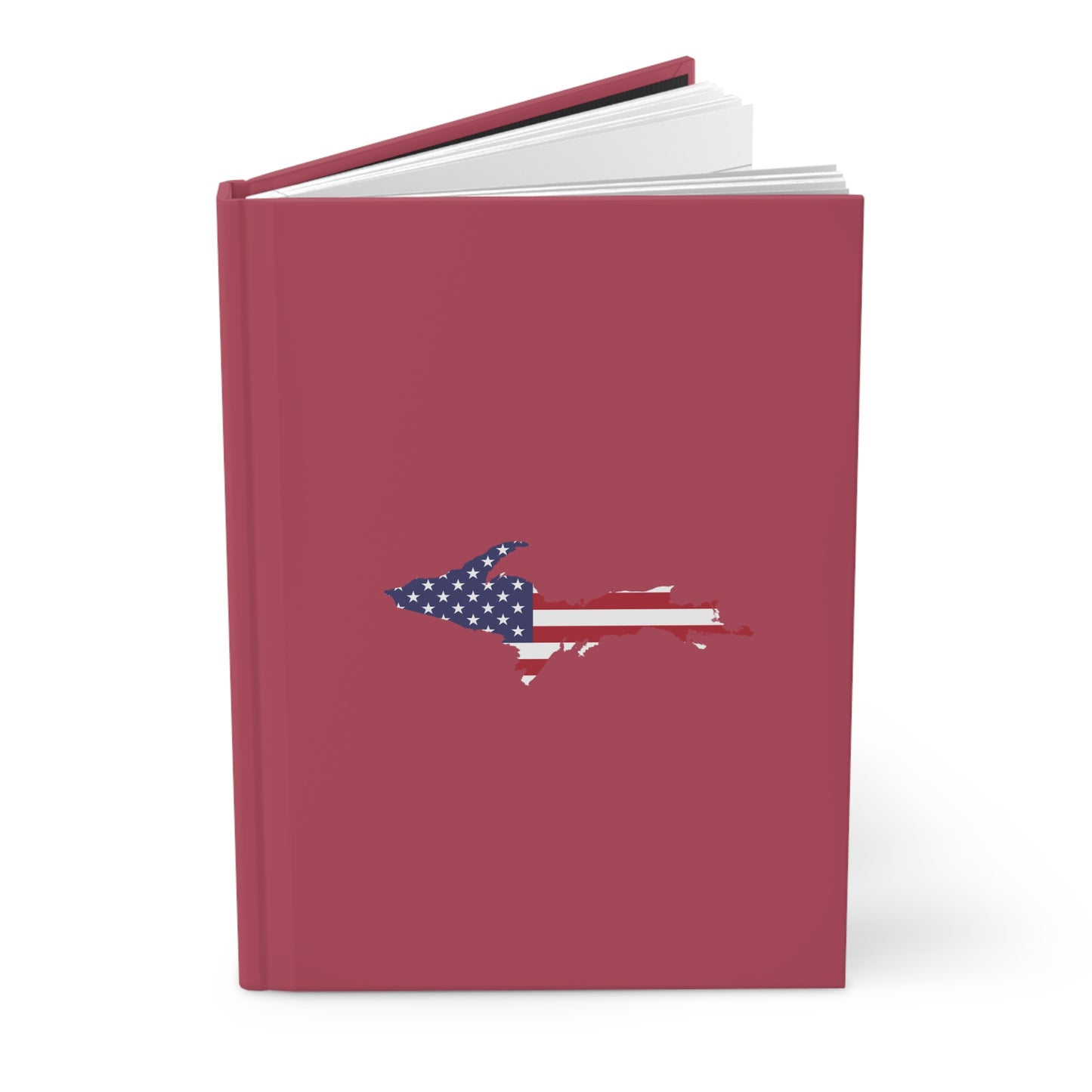 Michigan Upper Peninsula Hardcover Journal (w/ UP USA Flag) | Ruled - Popstar Pink