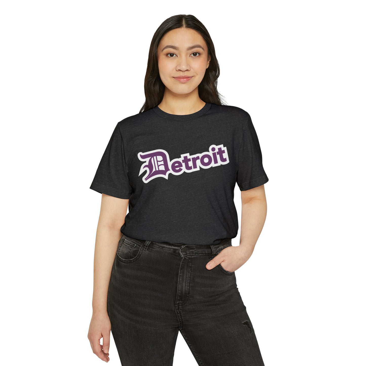 Detroit' T-Shirt (Plum Old English 'D') | Unisex Recycled Organic